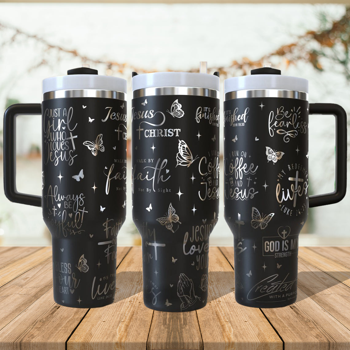 Faith Jesus Tumbler 30oz/40oz, Christian Jesus Tumbler With Handle, Christian Laser Engraved, LAF12